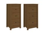 Syfax™ Credenze 2 Pz Ambrate 40X35X80 Cm In Legno Massello Di Pino