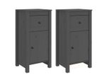 Syfax™ Credenze 2 Pz Grigie 40X35X80 Cm In Legno Massello Di Pino