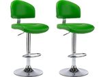 Syfax™ Sgabelli Da Bar 2 Pz Verdi In Pelle Finta