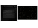 Forno Cucina Nero Opaco Piano Cottura Vetroceramica 77Cm Autosufficiente Senza Cornice Respekta