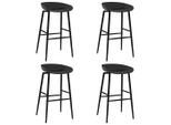 The Living Store Sgabelli Da Bar 4 Pezzi. Colore Nero