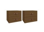Syfax™ Comodini A Muro 2 Pz Marrone Ambra 50X36X40 Cm