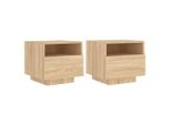 Syfax™ Comodini Con Luci Led 2Pz Rovere Sonoma 40X39X37 Cm