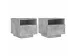 Syfax™ Comodini Con Luci Led 2Pz Grigio Cemento 40X39X37 Cm