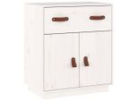 Syfax™ Credenza Bianca 65,5X40X75 Cm In Legno Massello Di Pino