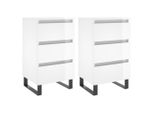 Syfax™ Comodini 2 Pz Bianco Lucido 40X35X69 Cm In Legno Multistrato