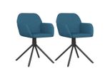 Syfax™ Sedie Da Pranzo Girevoli 2 Pz Blu In Velluto