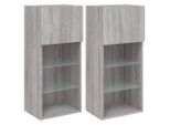 Syfax™ Mobili Tv Con Luci Led 2Pz Grigio Sonoma 40,5X30X90 Cm