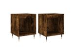 Syfax™ Comodini 2Pz Rovere Fumo 40X35X50 Cm In Legno Multistrato