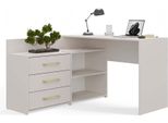 Funzionale Scrivania Angolare A L Dany Con 3 Cassetti – Design Moderno | Colore: Cashmere