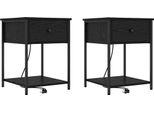 Syfax™ Armadio Da Notte Con Cassetto 2 Pcs Rovere Nero 42 X 41 X 56 Cm