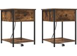 Syfax™ Armadio Da Notte Con Cassetto 2 Pcs Rovere Fumé 42 X 41 X 56 Cm