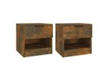 Syfax™ Comodini 2 Pz Rovere Fumo In Legno Multistrato
