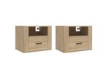 Syfax™ Comodini A Muro 2 Pz Rovere Sonoma 50X36X40 Cm
