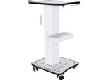 Carrello Da Salotto, 4 Ruote, Struttura Resistente In Legno E Metallo, Bianco