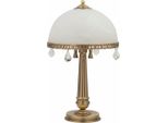 Casa Padrino Lampada Da Tavolo In Cristallo Barocco Ottone Con Patina / Bianco H. 56 Cm