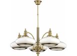 Casa Padrino Lampadario Barocco Ottone Con Patina / Bianco Ø 70 X H. 70 Cm