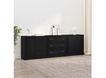 Maison Exclusive - Credenza 3 Pezzi Effetto Rovere Nero 70 X 35,5 X 67,5 Cm