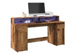 Maison Exclusive - Scrivania Con Luci Led Legno Antico 160X55X91 Cm In Multistrato