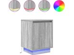 Syfax™ Comodini Con Luci A Led 2 Pz Grigio Sonoma 38X34X50 Cm