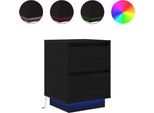 Syfax™ Comodino Con Luci Led Nero 38X34X50 Cm