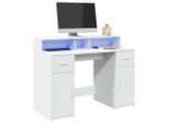 Maison Exclusive - Scrivania Con Luci Led Bianca 120X55X91 Cm In Truciolato