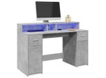 Maison Exclusive - Scrivania Con Luci Led Grigio Cemento 140X55X91 Cm Multistrato