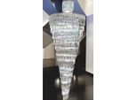 Casa Padrino Lampadario In Vetro Argento Ø 60 X H. 100 Cm - Italy