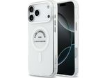 Custodia Karl Lagerfeld Per Iphone 17 Pro Max Compatibile Con Magsafe KLHMP17XHKRSGPT (Logo Iml Karl Rsg) Trasparente