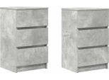 Syfax™ Comodini Con 3 Cassetti 2 Pz Grigio Cemento 39X35X65 Cm