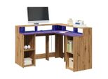 Maison Exclusive - Scrivania A Luci Led Rovere Artigianale 140X55X91 Cm Truciolato