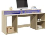 Maison Exclusive - Scrivania Con Luci Led Rovere Sonoma 200X55X91Cm In Truciolato