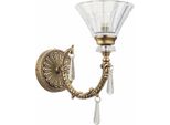 Casa Padrino Lampada Da Parete Barocca In Ottone Patinato H. 30 Cm - Luci Barocche