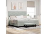 Maison Exclusive - Letto A Molle Con Materasso Grigio Chiaro 200 X 200 Cm Velluto
