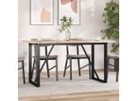 Maison Exclusive - Tavolo Da Pranzo Telaio A O 140X80X75,5 Cm Legno Pino E Acciaio