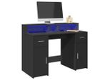 Maison Exclusive - Scrivania Con Luci Led Nera 120X55X91 Cm In Legno Multistrato