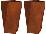 Vidaxl Fioriera 2 Pezzi Rusty 40 X 40 X 75 Cm Acciaio Resistente Alle Intemperie