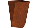 Vidaxl Fioriera Rusty 50 X 50 X 75 Cm Acciaio Resistente Alle Intemperie