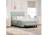 Maison Exclusive - Letto A Molle Con Materasso Grigio Chiaro 160 X 200 Cm Velluto
