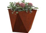 Vidaxl Fioriera 2 Pezzi Rusty 50 X 50 X 50 Cm Acciaio Resistente Alle Intemperie