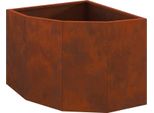 Vidaxl Fioriera Angolare Rusty 45 X 45 X 35 Cm Acciaio Resistente Alle Intemperie