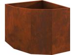 Vidaxl Fioriera Angolare Rusty 60 X 60 X 50 Cm Acciaio Resistente Alle Intemperie