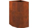 Vidaxl Fioriera Angolare Rusty 30 X 30 X 50 Cm Acciaio Resistente Alle Intemperie