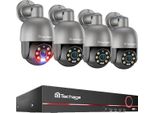 Sistema Di Telecamere Di Sicurezza, 8 Canali Nvr, Visione Notturna Migliorata, 8CH 4 Pezzi Telecamera 5MP, 4T