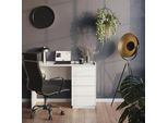 Vicco Scrivania Viktoria, 110 X 45 Cm Con 4 Cassetti, Bianco