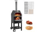 Forno Per Pizza Da Esterno Happyment – Forno A Legna – Forno In Pietra – Forno Per Pizza – Pietra Per Pizza Inclusa – Per Giardino E Terrazza