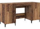 Vidaxl Scrivania Con Ante Legno Antico 140 X 50 X 75 Cm Materiale Ligneo