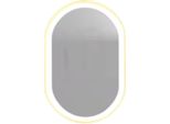 Specchio Da Bagno A Led – Ovale – Colore Oro – Dimmerabile – Antiappannamento – Specchio Per Trucco – 50X80 Cm