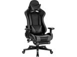 Sedia Da Gioco – Grigia – Con Poggiapiedi – Regolabile In Altezza – Sedia Da Gioco Ergonomica – Pelle Finta