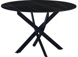 Tavolo Da Pranzo Bolt Edge – Rotondo – Effetto Marmo – Nero – 110X110 Cm – Interno Ed Esterno – Moderno Ed Elegante